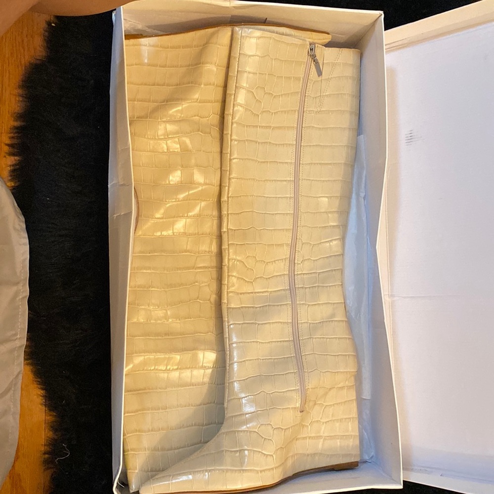 Schutz knee high boots - worn once - egg shell color